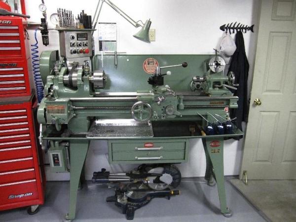 For a 90 year old lathe, she still is tight and works great. I did a lot of modernizing ... 2hp, 3-phase with VFD & control panel, (very) compact rear